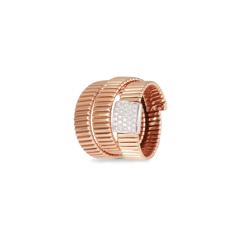 Anello in oro rosa con diamanti bianchi Collezione Wide Oro 18 carati Diamanti bianchi: carati 0,25 - qualità G/VS
