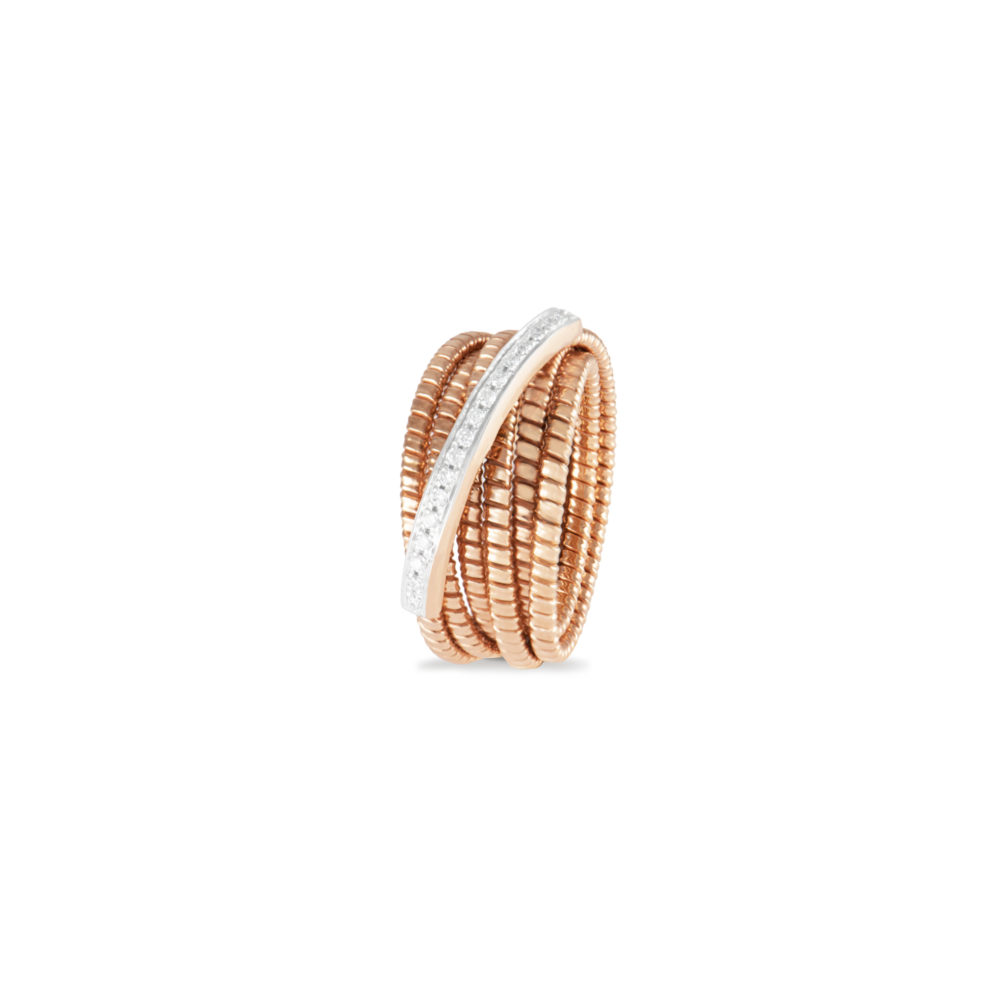 Anello in oro rosa con diamanti bianchi Collezione Bundles Oro 18 carati Diamanti bianchi: carati 0,14 - qualità G/VS