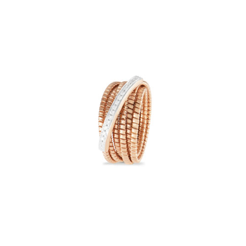 Anello in oro rosa con diamanti bianchi Collezione Bundles Oro 18 carati Diamanti bianchi: carati 0,14 - qualità G/VS