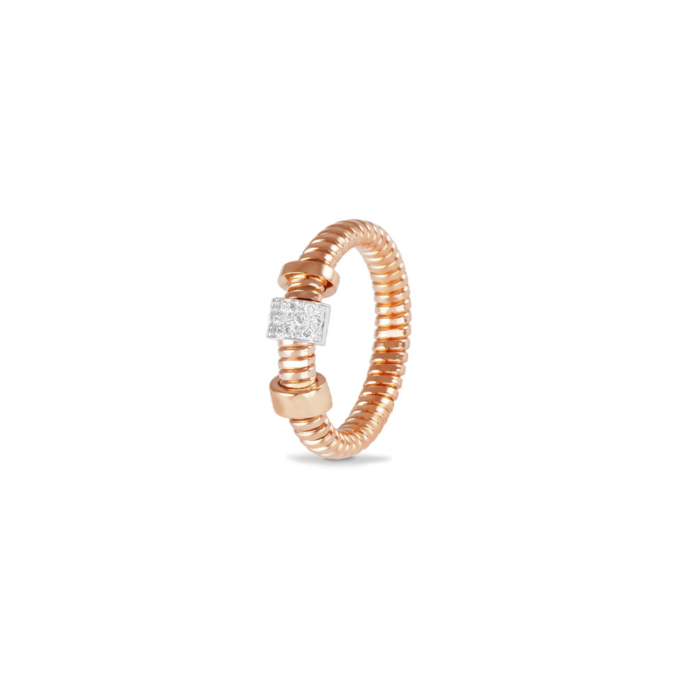 Anello in oro rosa con diamanti bianchi Collezione Move Oro 18 carati Diamanti bianchi: carati 0,10 - qualità G/VS