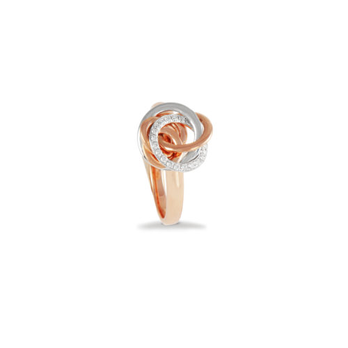 Anello in oro rosa e bianco con diamanti bianchi Collezione Circles Oro 18 carati Diamanti bianchi: carati 0,13 - qualità G/VS