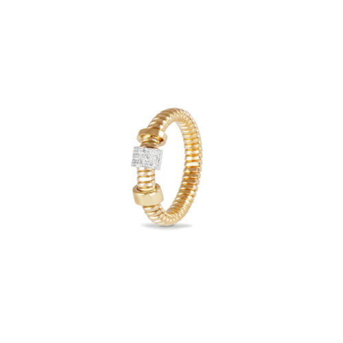 Anello in oro giallo con diamanti bianchi Collezione Move Oro 18 carati Diamanti bianchi: carati 0,10 - qualità G/VS