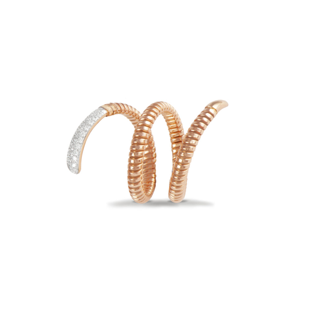 Anello in oro rosa con diamanti bianchi Collezione Snake Oro 18 carati Diamanti bianchi: carati 0,24 - qualità G/VS