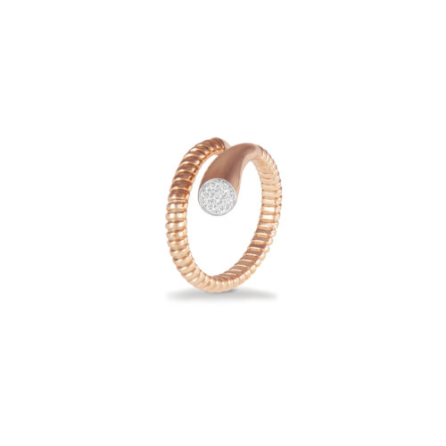 Anello in oro rosa con diamanti bianchi Collezione Snake Oro 18 carati Diamanti bianchi: carati 0,06 - qualità G/VS