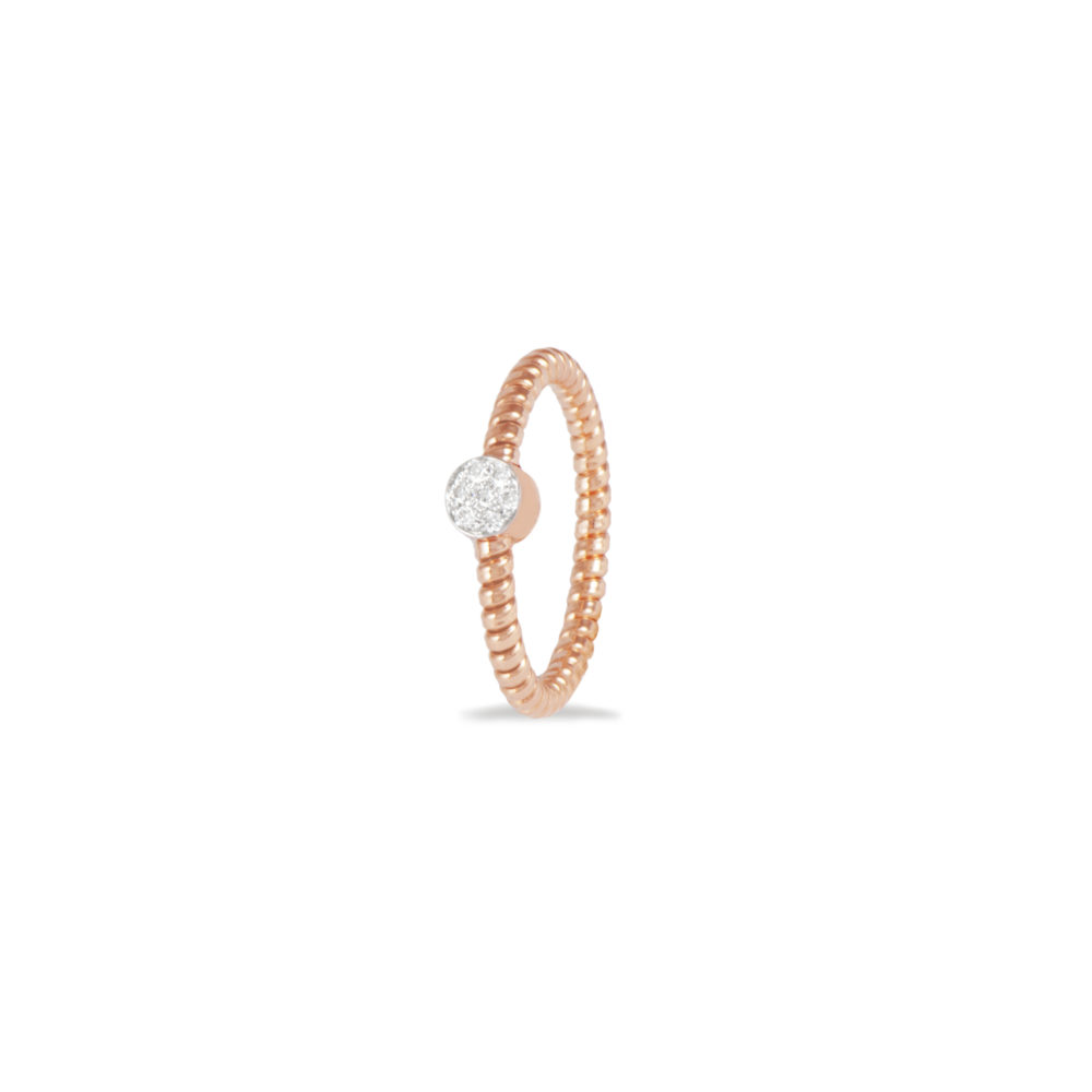 Anello in oro rosa con diamanti bianchi Collezione Easy Oro 18 carati Diamanti bianchi: carati 0,06 - qualità G/VS
