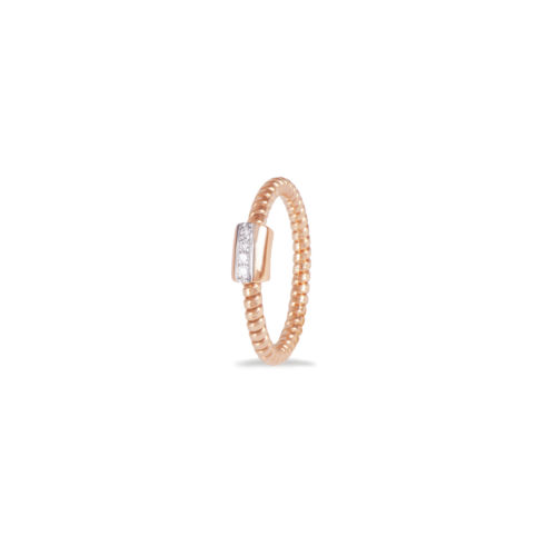 Anello in oro rosa con diamanti bianchi Collezione Easy Oro 18 carati Diamanti bianchi: carati 0,03 - qualità G/VS