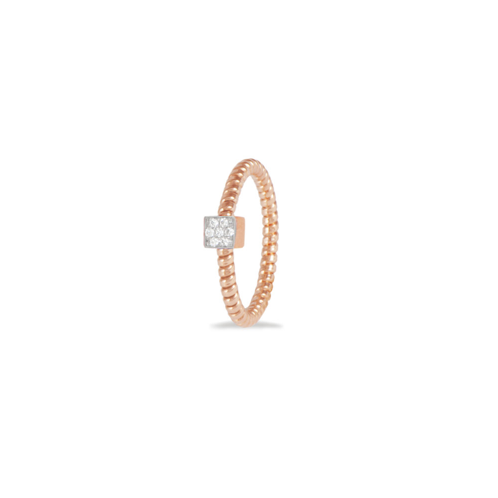 Anello in oro rosa con diamanti bianchi Collezione Easy Oro 18 carati Diamanti bianchi: carati 0,06 - qualità G/VS