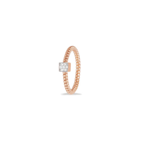 Anello in oro rosa con diamanti bianchi Collezione Easy Oro 18 carati Diamanti bianchi: carati 0,06 - qualità G/VS