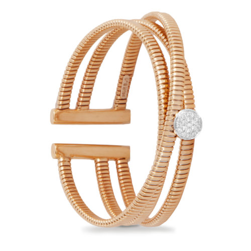 Bracciale in oro rosa con diamanti bianchi Collezione Wide Oro 18 carati Diamanti bianchi: carati 0,15 - qualità G/VS