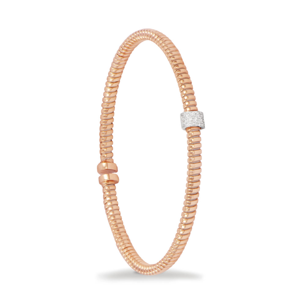 Bracciale in oro rosa con diamanti bianchi Collezione Move Oro 18 carati Diamanti bianchi: carati 0,10 – qualità G/VS
