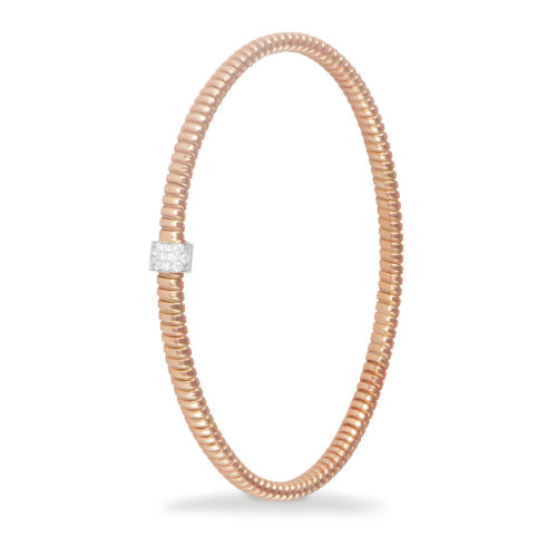 Bracciale in oro rosa con diamanti bianchi Collezione Basic Oro 18 carati Diamanti bianchi: carati 0,10 - qualità G/VS