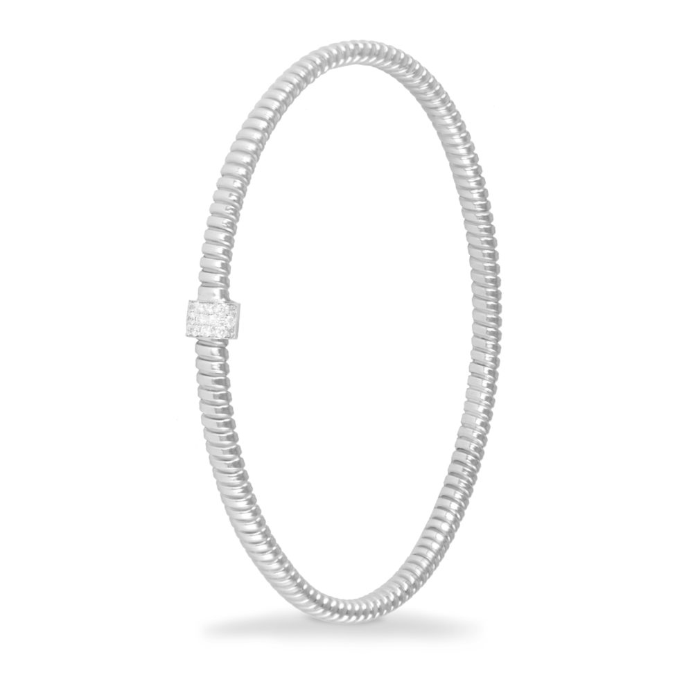 Bracciale in oro bianco con diamanti bianchi Collezione Basic Oro 18 carati Diamanti bianchi: carati 0,10 - qualità G/VS