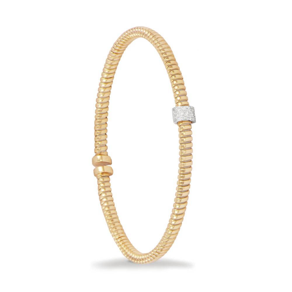 Bracciale in oro giallo con diamanti bianchi Collezione Move Oro 18 carati Diamanti bianchi: carati 0,10 – qualità G/VS