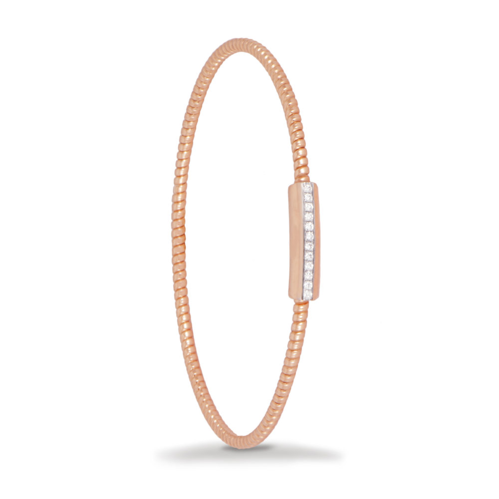 Bracciale in oro rosa con diamanti bianchi Collezione Easy Oro 18 carati Diamanti bianchi: carati 0,10 - qualità G/VS