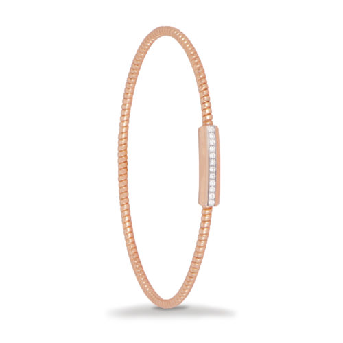 Bracciale in oro rosa con diamanti bianchi Collezione Easy Oro 18 carati Diamanti bianchi: carati 0,10 - qualità G/VS