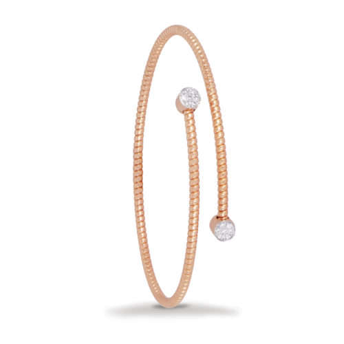 Bracciale in oro rosa con diamanti bianchi Collezione Easy Oro 18 carati Diamanti bianchi: carati 0,11 - qualità G/VS