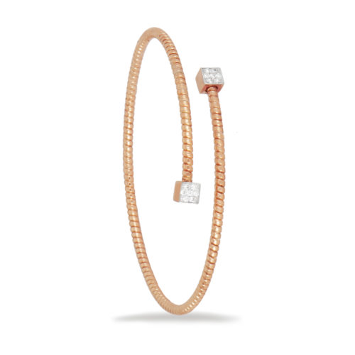 Bracciale in oro rosa con diamanti bianchi Collezione Easy Oro 18 carati Diamanti bianchi: carati 0,11 - qualità G/VS