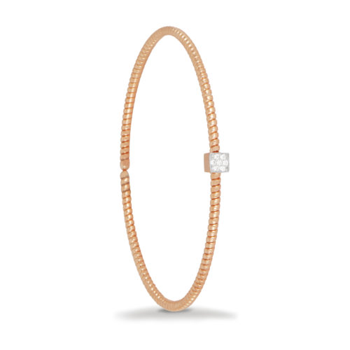 Bracciale in oro rosa con diamanti bianchi Collezione Easy Oro 18 carati Diamanti bianchi: carati 0,06 - qualità G/VS