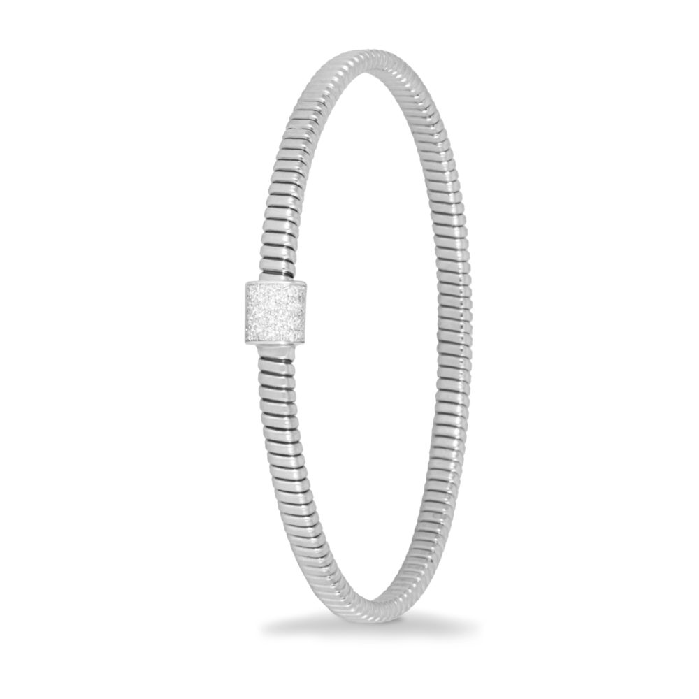 Bracciale in oro bianco con diamanti bianchi Collezione Basic Oro 18 carati Diamanti bianchi: carati 0,17 - qualità G/VS