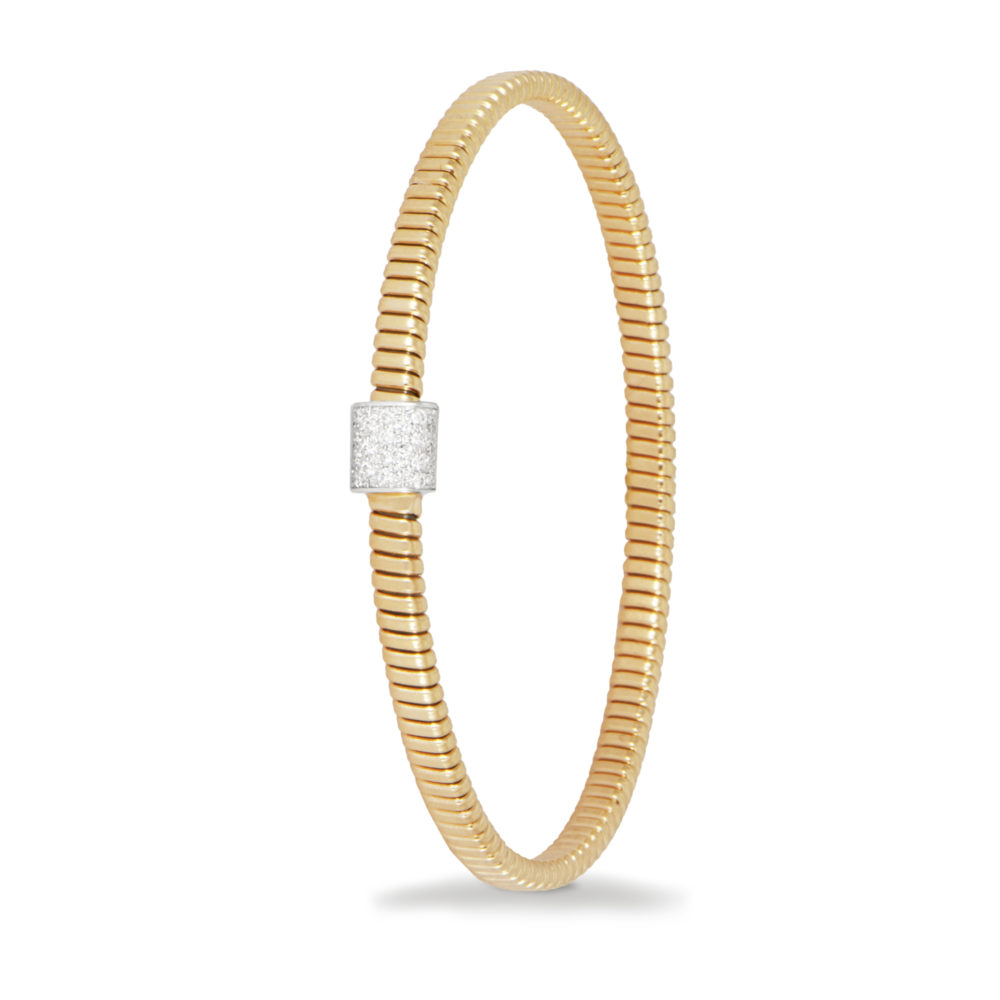 Bracciale in oro giallo con diamanti bianchi Collezione Basic Oro 18 carati Diamanti bianchi: carati 0,47 - qualità G/VS