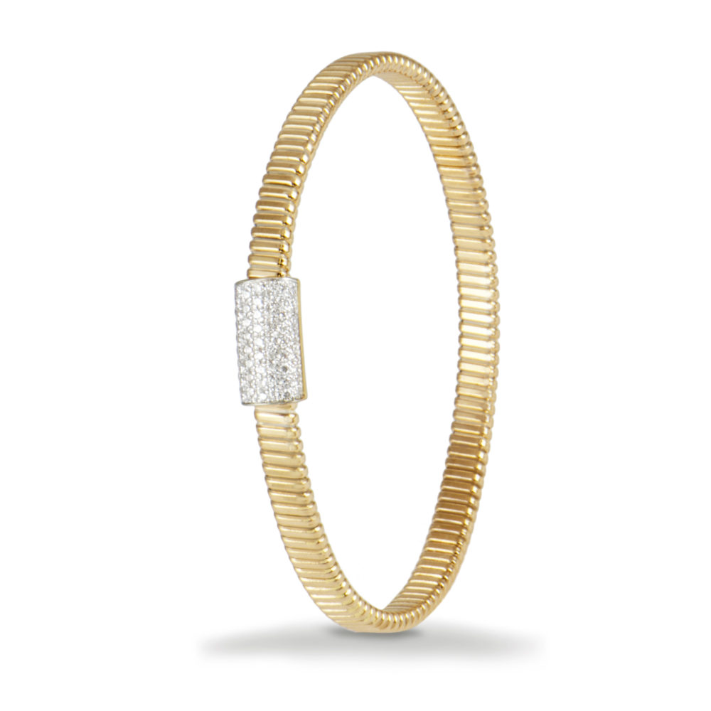 Bracciale in oro giallo con diamanti bianchi Collezione Basic Oro 18 carati Diamanti bianchi: carati 0,47 - qualità G/VS