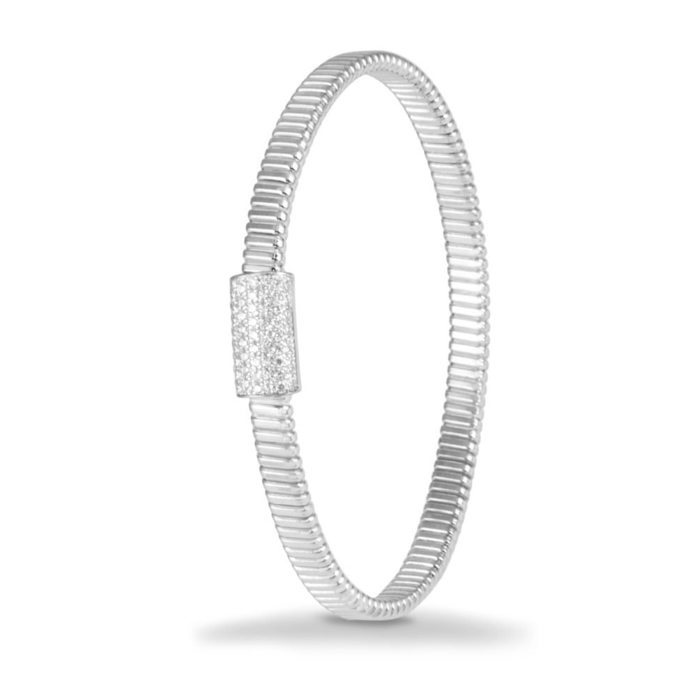 Bracciale in oro bianco con diamanti bianchi Collezione Basic Oro 18 carati Diamanti bianchi: carati 0,47 - qualità G/VS