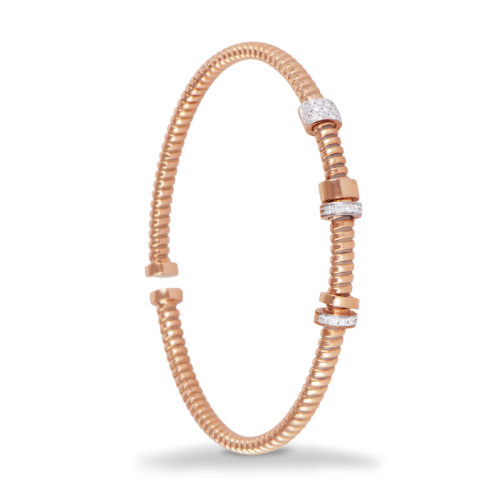 Bracciale in oro rosa con diamanti bianchi Collezione Move Oro 18 carati Diamanti bianchi: carati 0,18 - qualità G/VS