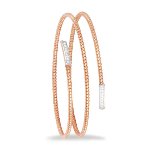 Bracciale in oro rosa con diamanti bianchi Collezione Easy Oro 18 carati Diamanti bianchi: carati 0,13 - qualità G/VS