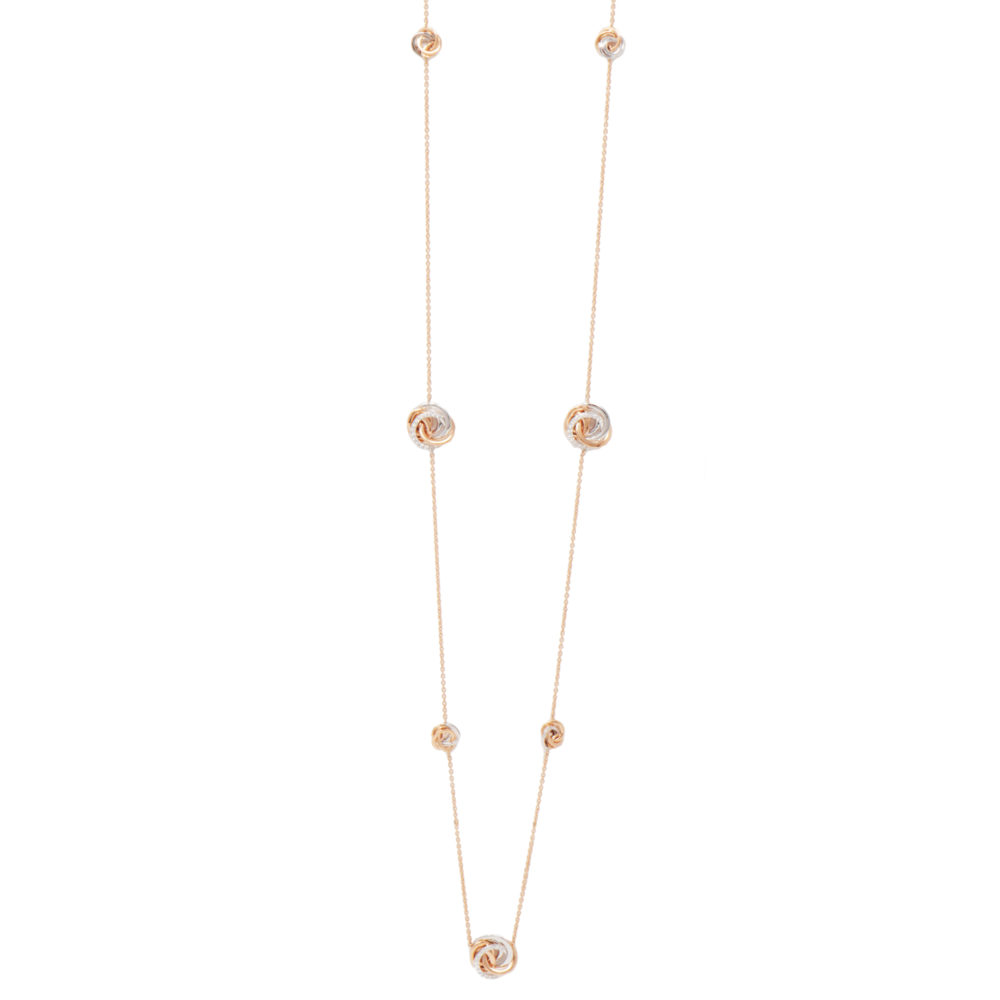 Pendente in oro rosa e bianco con diamanti bianchi Collezione Circles Oro 18 carati Diamanti bianchi: carati 0,51 - qualità G/VS Lunghezza catena: 80 cm