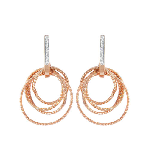 Orecchini in oro rosa con diamanti bianchi Collezione Bundles Oro 18 carati Diamanti bianchi: carati 0,08 - qualità G/VS