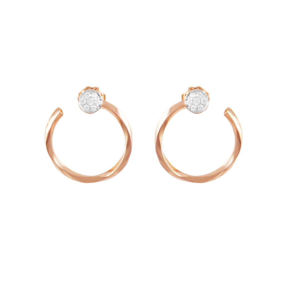 Orecchini in oro rosa con diamanti bianchi Collezione Premiére Oro 18 carati Diamanti bianchi: carati 0,27 - qualità G/VS
