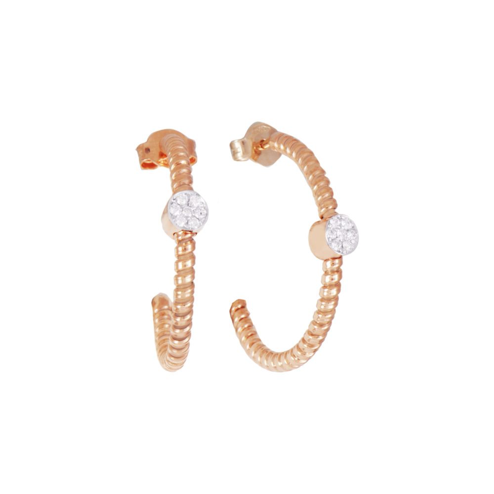 recchini in oro rosa con diamanti bianchi Collezione Easy Oro 18 carati Diamanti bianchi: carati 0,11 - qualità G/VS