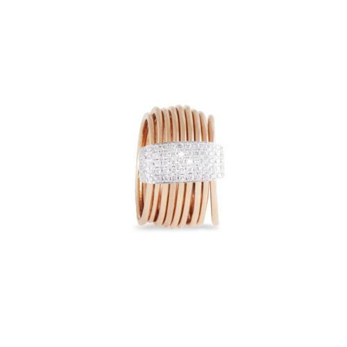 Anello in oro rosa con diamanti bianchi Collezione Saturn Oro 18 carati Diamanti bianchi: carati 0,41 - qualità G/VS