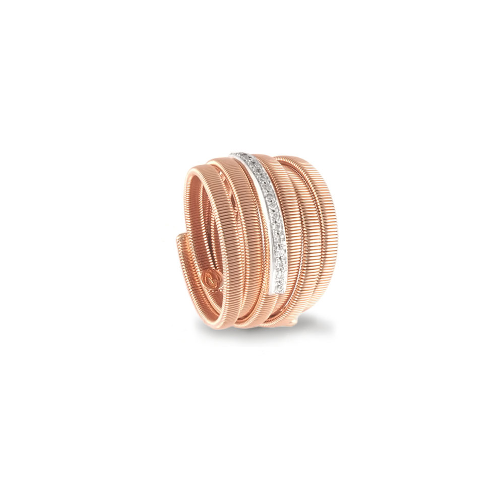 Anello in oro rosa con diamanti bianchi Collezione Sunrise Oro 18 carati Diamanti bianchi: carati 0,14 - qualità G/VS