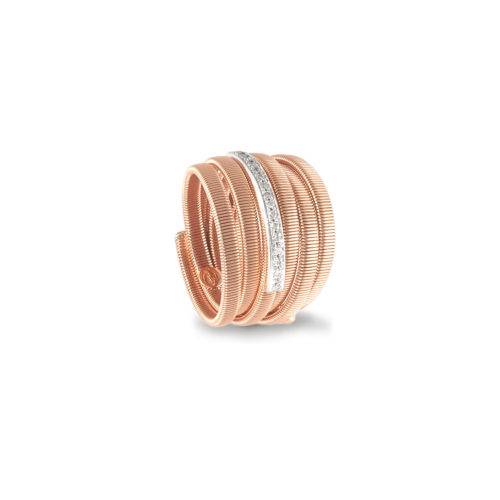 Anello in oro rosa con diamanti bianchi Collezione Sunrise Oro 18 carati Diamanti bianchi: carati 0,14 - qualità G/VS
