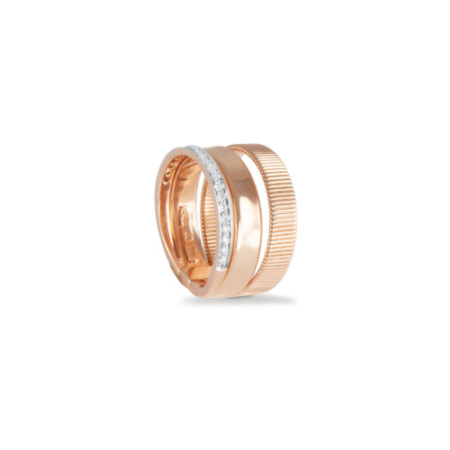 Anello in oro rosa con diamanti bianchi Collezione Sunrise Oro 18 carati Diamanti bianchi: carati 0,21 - qualità G/VS