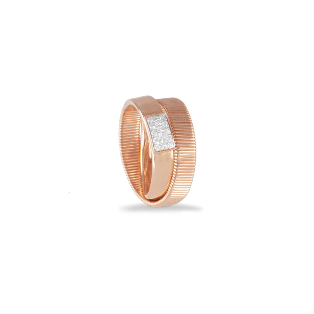 Anello in oro rosa con diamanti bianchi Collezione Sunrise Oro 18 carati Diamanti bianchi: carati 0,12 - qualità G/VS