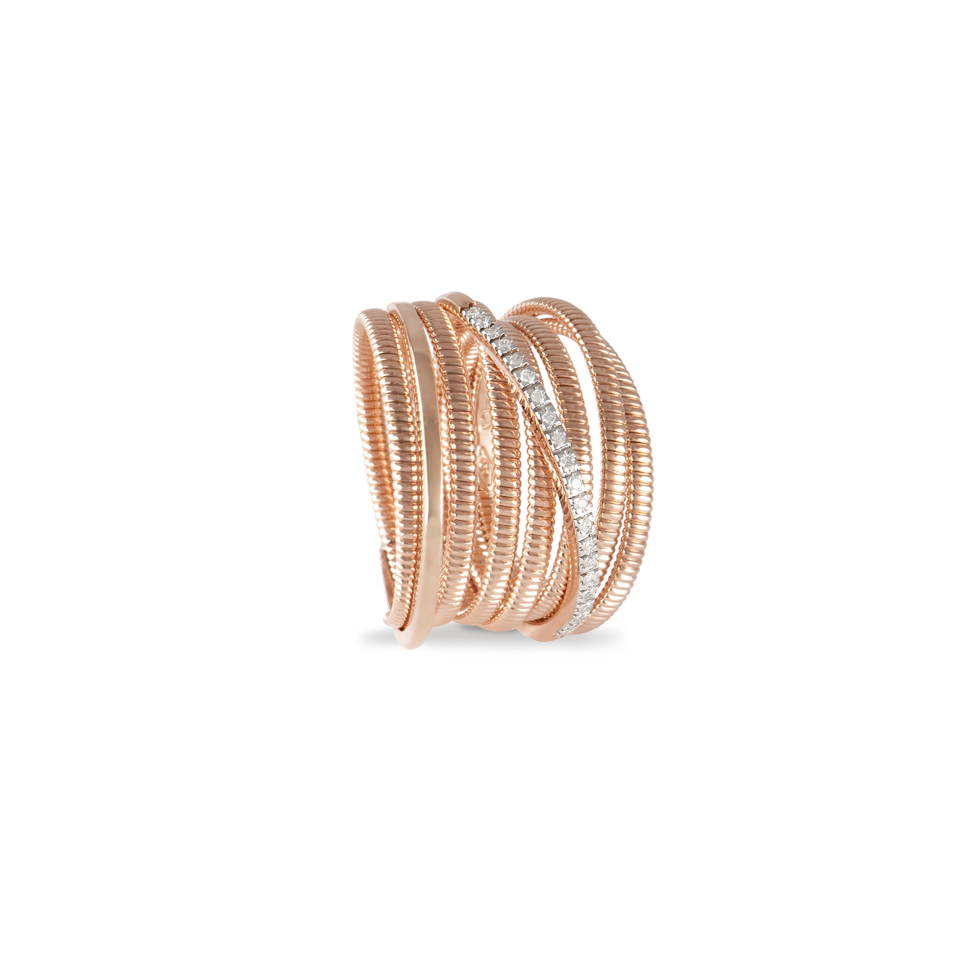 Anello in oro rosa con diamanti bianchi Collezione Sunrise Oro 18 carati Diamanti bianchi: carati 0,13 - qualità G/VS