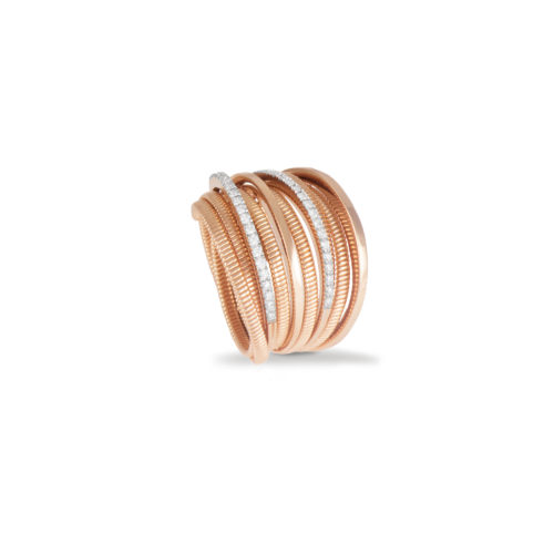 Anello in oro rosa con diamanti bianchi Collezione Sunrise Oro 18 carati Diamanti bianchi: carati 0,25 - qualità G/VS