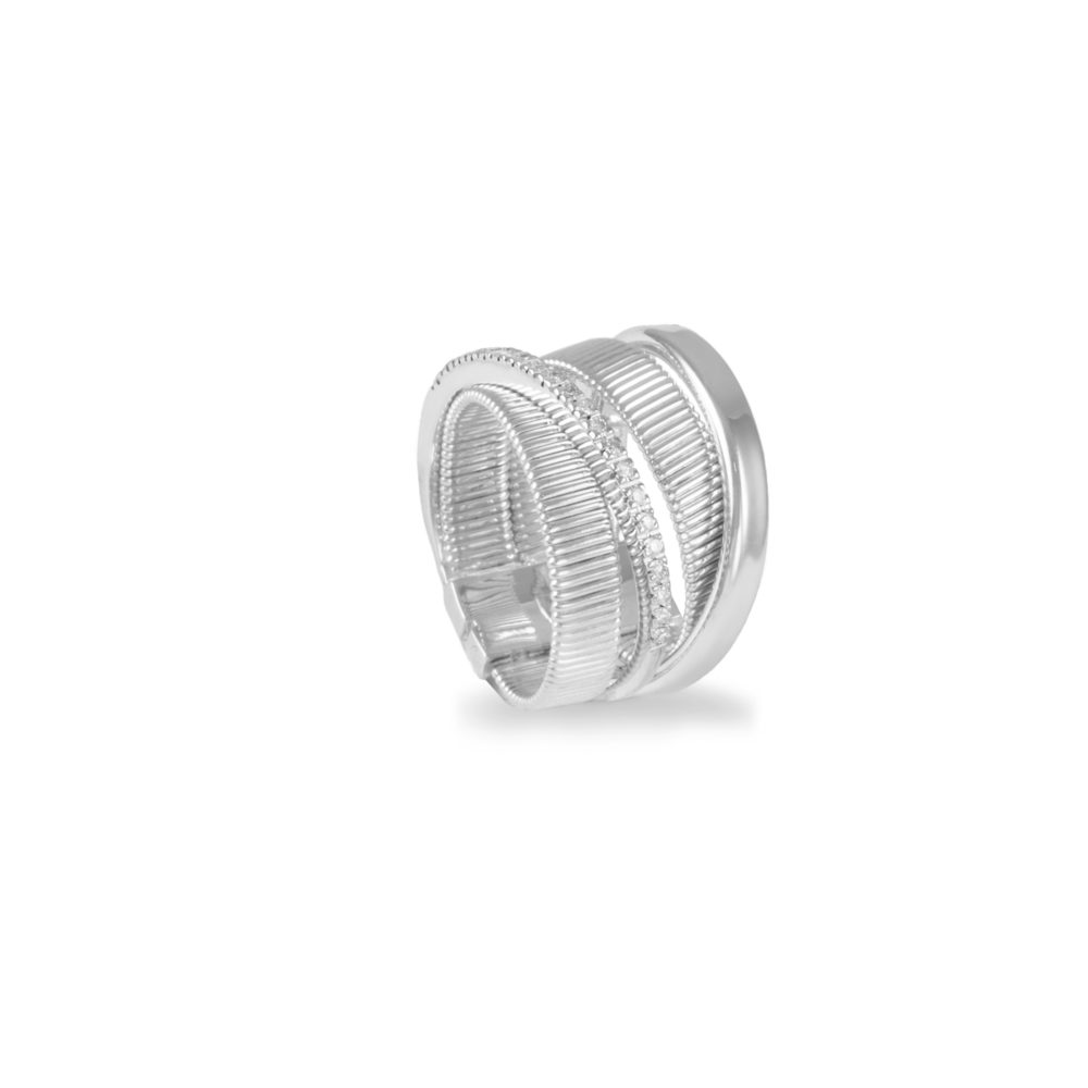 Anello in oro bianco con diamanti bianchi Collezione Sunrise Oro 18 carati Diamanti bianchi: carati 0,13 - qualità G/VS