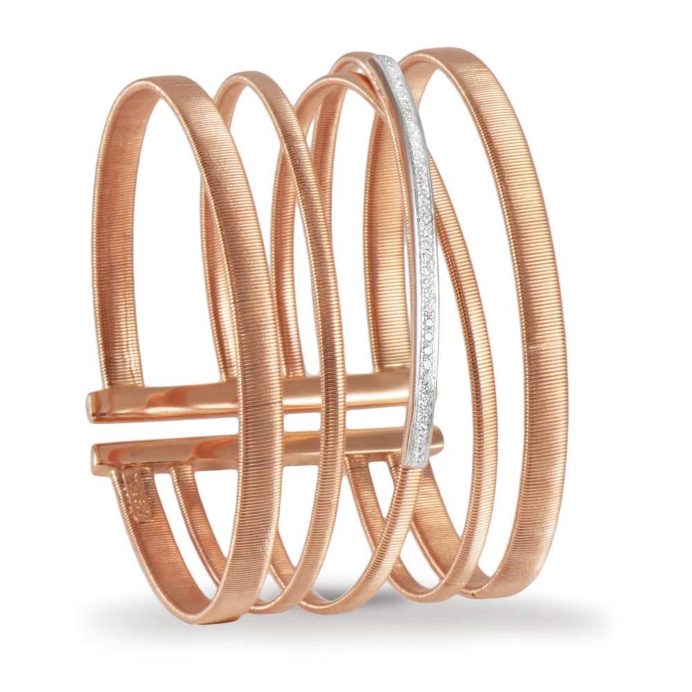 Bracciale in oro rosa con diamanti bianchi Collezione Sunrise Oro 18 carati Diamanti bianchi: carati 0,21 - qualità G/VS