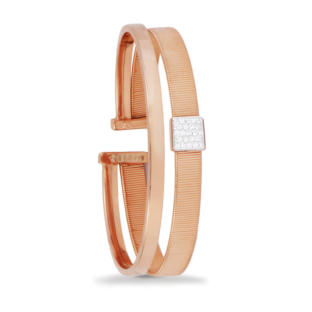 Bracciale in oro rosa con diamanti bianchi Collezione Sunrise Oro 18 carati Diamanti bianchi: carati 0,21 - qualità G/VS
