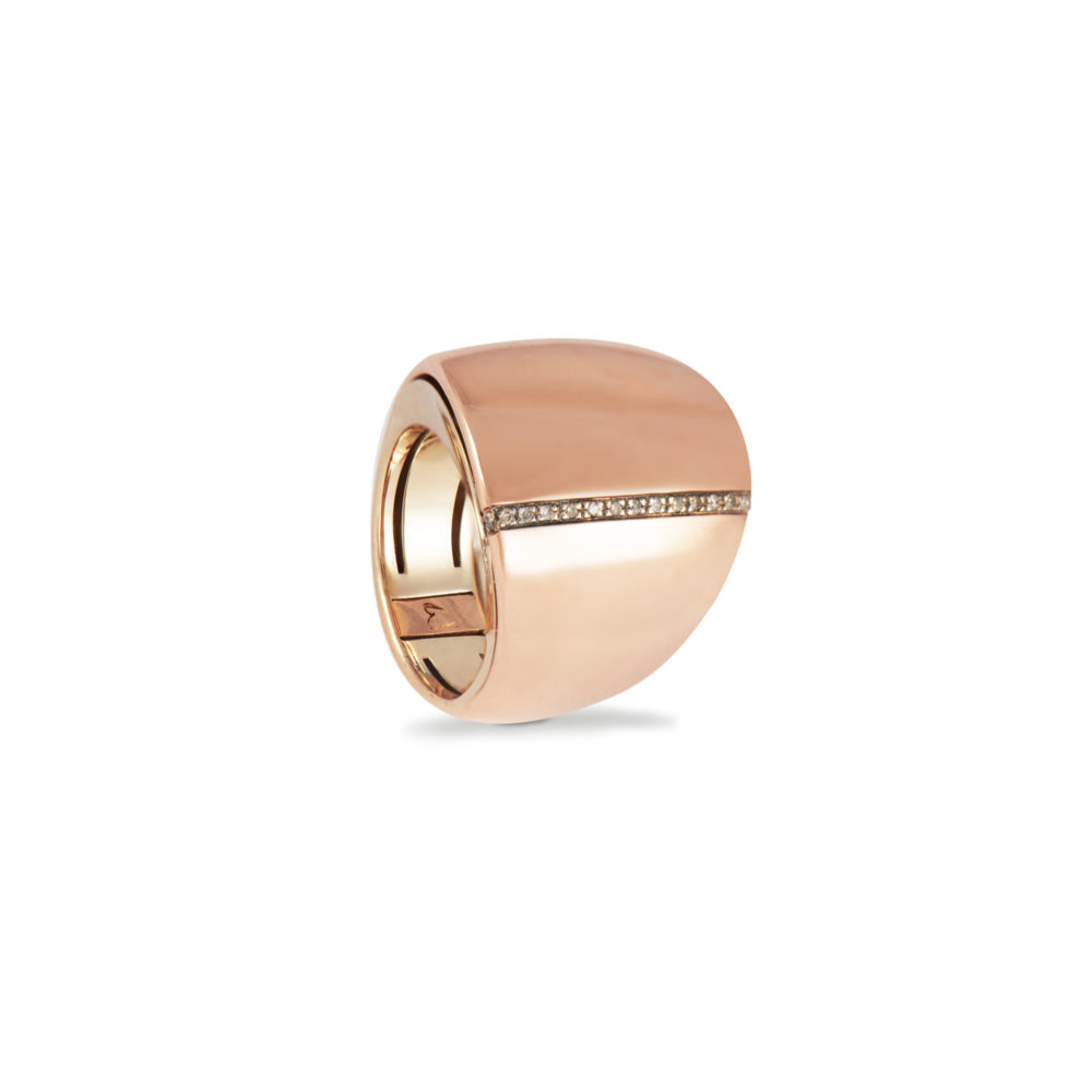Anello in oro rosa e bianco con diamanti brown Collezione Kult Oro 18 carati Diamanti brown: carati 0,13