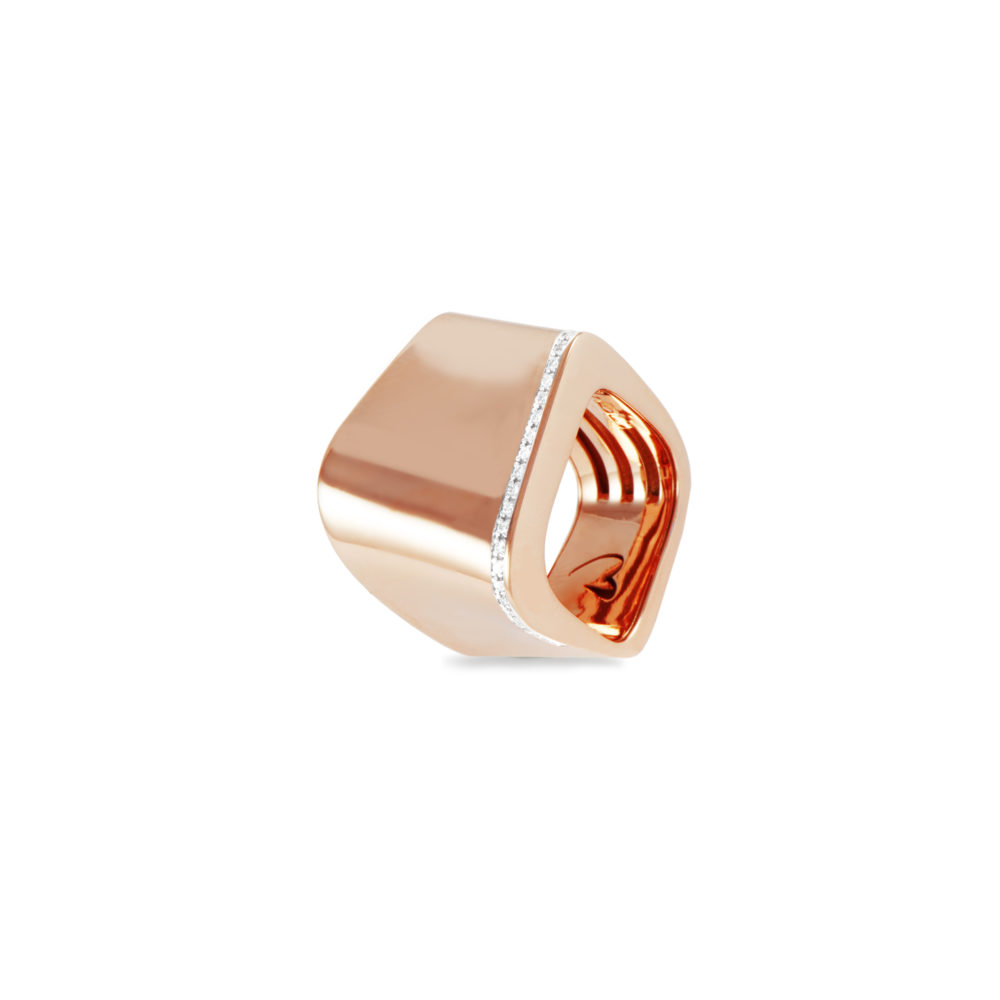 Anello in oro rosa con diamanti bianchi Collezione Kult Oro 18 carati Diamanti bianchi: carati 0,22 - qualità G/VS