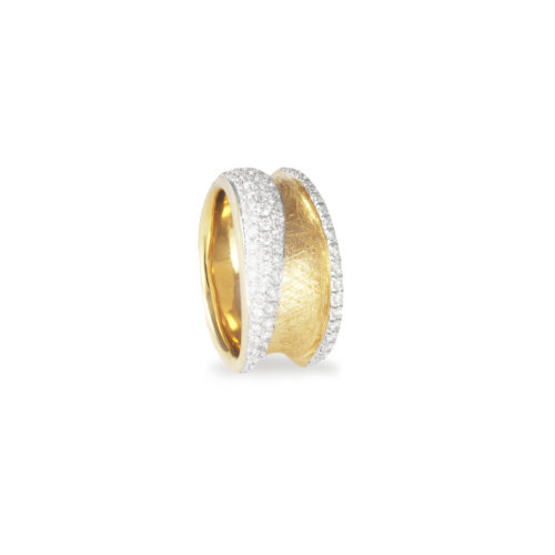 Anello in oro giallo con diamanti bianchi Collezione Reverse Oro 18 carati Diamanti bianchi: carati 0,76 - qualità G/VS