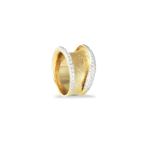Anello in oro giallo con diamanti bianchi Collezione Reverse Oro 18 carati Diamanti bianchi: carati 0,44 - qualità G/VS