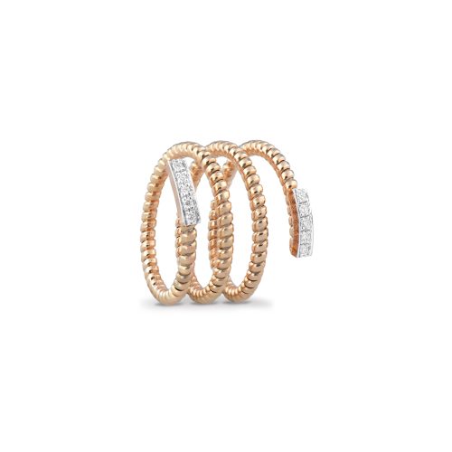Anello in oro rosa con diamanti bianchi 434606 - Collezione Easy - K di Kuore