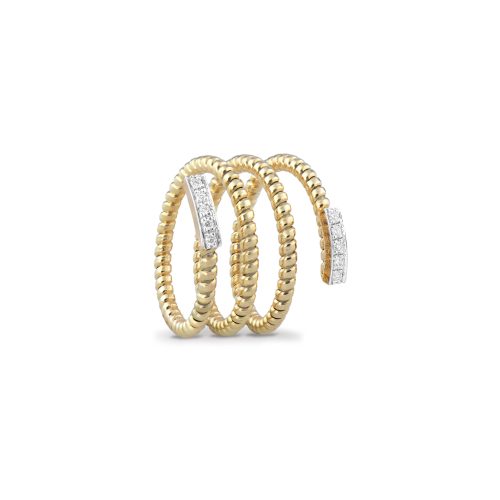 Anello in oro giallo con diamanti bianchi 434680 - Collezione Easy - K di Kuore