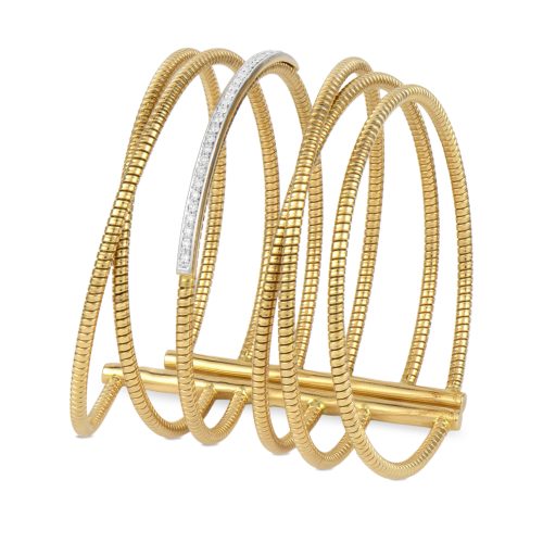 Yellow gold bracelet with white diamonds 440398 - Kaos Collection - K di Kuore