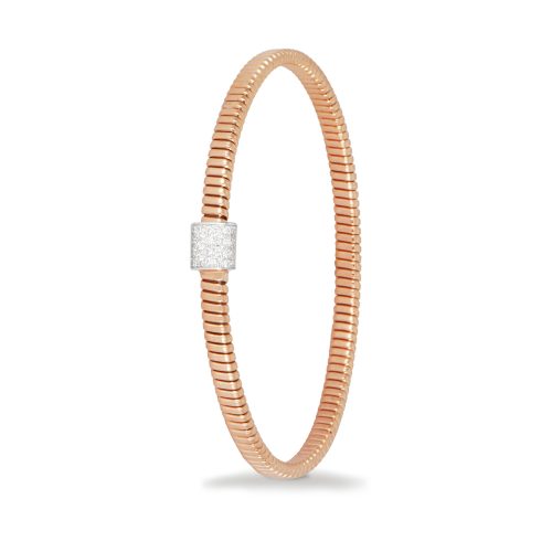 Bracciale in oro rosa con diamanti bianchi 441723 - Collezione Basic - K di Kuore
